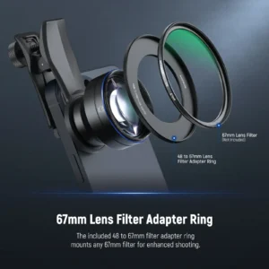 NEEWER LS-26 PRO 105mm Macro Lens with 17mm Phone Clip & 67mm Filter Adapter