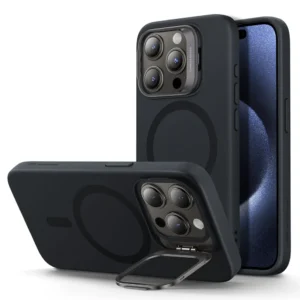 iPhone 15 ProMax ESR Cloud Soft Case with Stash Stand Black