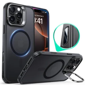 iPhone 16 Pro ESR Classic Hybrid Magnetic Case with Stash Stand Frosted Black